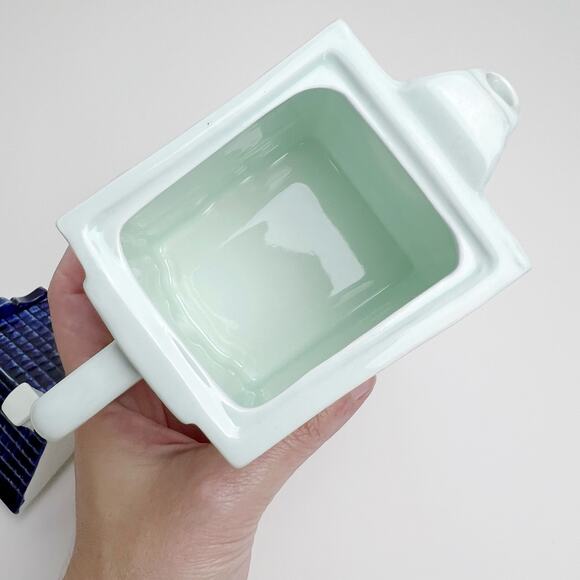 Vintage 80s Royal Delft Blauw Canal House Teapot Handpainted Blue & White - Picture 10 of 11